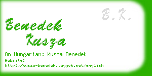 benedek kusza business card